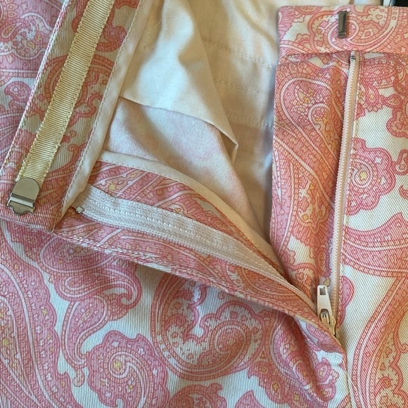J Crew Favorite Fit VTG Pink Paisley Cotton Capri Pants Size 6 - Picture 6 of 9